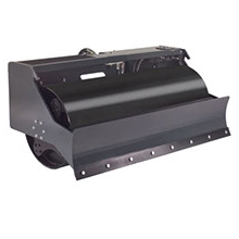 Equipment attachments Vibratory roller: "Image of heavy machinery attachment: a vibratory roller used for compacting soils and asphalt in road construction, paving, and land leveling projects."